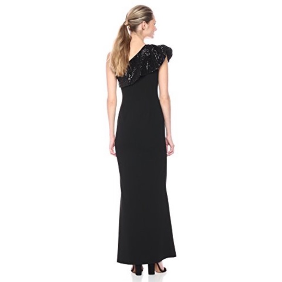 Aidan Mattox Women\'s One Shoulder Sequin Long Dress